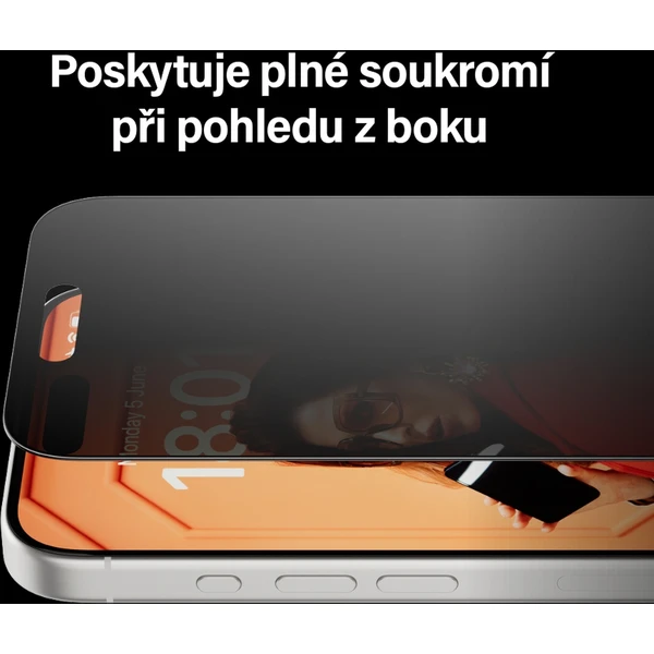 PanzerGlass Privacy ochranné sklo Apple iPhone 15 Pro Max - Ochranné folie a skla - Obrázek B9TS100501