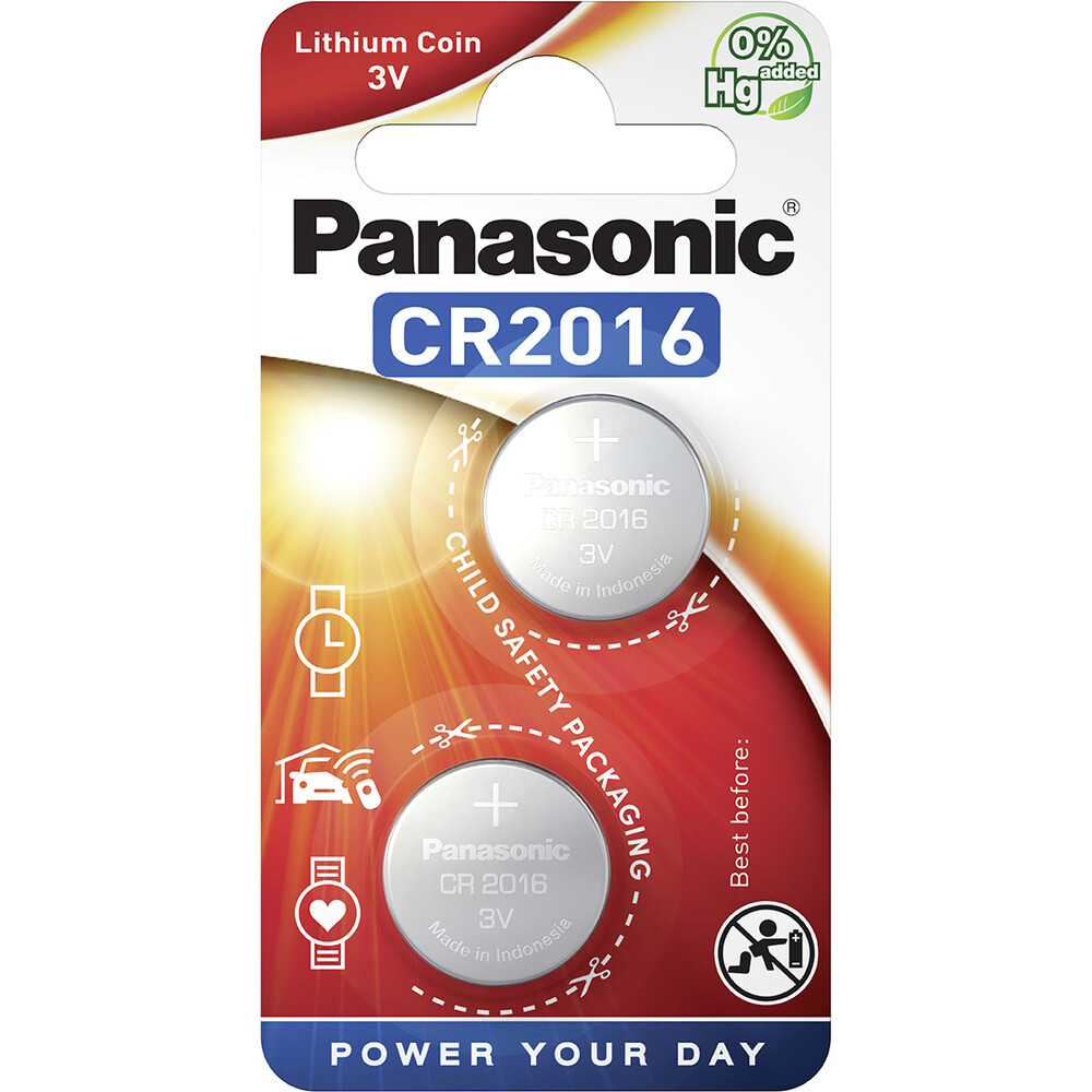 Panasonic CR2016 lithiová baterie, 2 ks