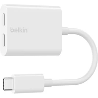 Belkin RockStar USB-C/2x USB-C redukce pro napájení + audio 60W bílá - Kabely a redukce