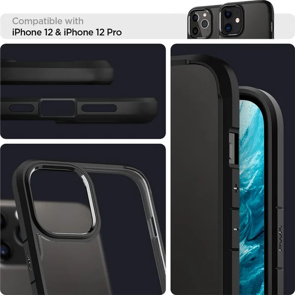 Spigen Ultra Hybrid kryt iPhone 12 / 12 Pro černý - Pouzdra - Obrázek BBA3200401