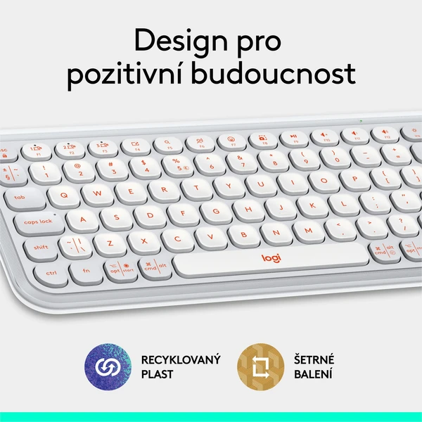 Logitech POP ICON KEYS (US) klávesnice bílá - Klávesnice - Obrázek BBU8000O01