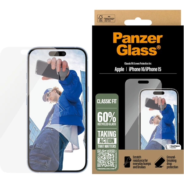 PanzerGlass® Classic Fit sklo Apple iPhone 16 - Ochranné folie a skla - Obrázek BC08000P01