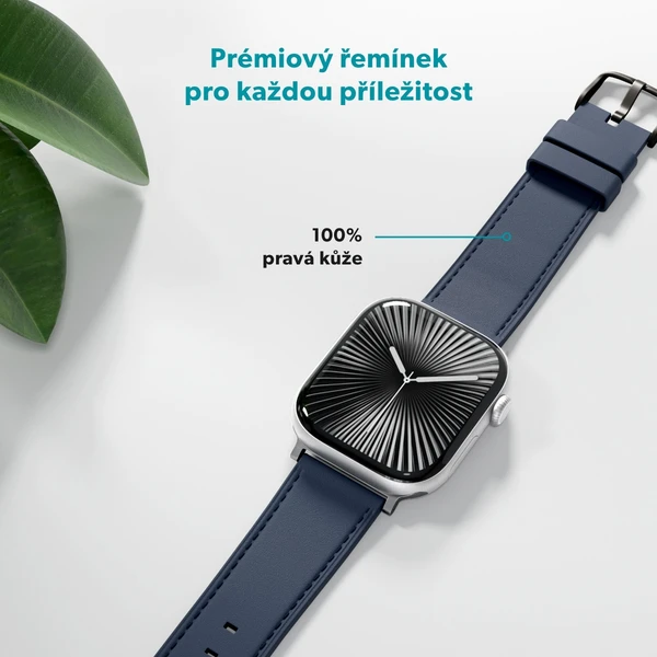 Epico Watch kožený řemínek pro Apple Watch 38/40/41/42mm modrý - Řemínky - Obrázek BCML000K01