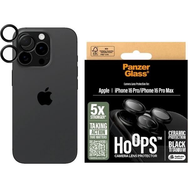 PanzerGlass® HoOps™ Ceramic Apple iPhone 16 Pro/15 Pro/16 Pro Max/15 Pro Max černý titan - Ochranné folie a skla - Obrázek BE08000P01