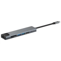 PremiumCord USB-C na HDMI + USB3.0 + USB2.0 + PD + SD/TF + RJ45 adaptér - Dokovací stanice