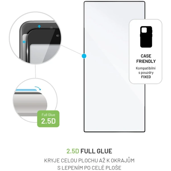 FIXED 2,5D Full-Cover tvrzené sklo Samsung Galaxy S24 Ultra černé - Ochranné folie a skla - Obrázek BG71000K01