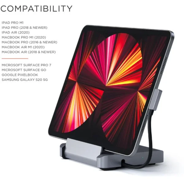 Satechi Aluminium Stand & Hub for iPad Pro USB-C PD 60W 4K HDMI 60Hz - Stojánky - Obrázek BH6NF00101
