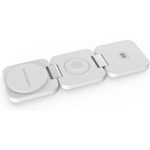 CubeNest E310 Fold 3v1 magnetická bezdrátová nabíječka bílá - Nabíječky - Obrázek BH90000L01