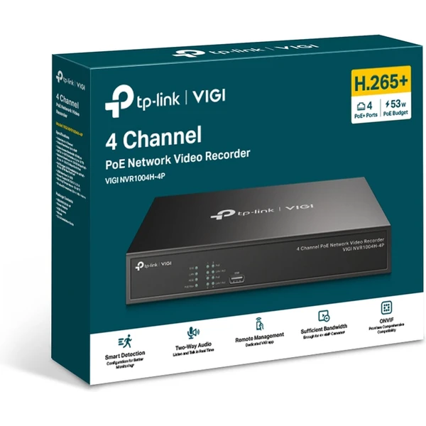 TP-Link VIGI NVR1004H-4P síťový videorekordér - Záznamová zařízení - Obrázek BIO8G00101