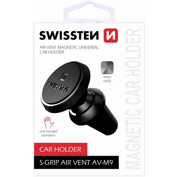 SWISSTEN S-Grip AV-M9 magnetický držák do ventilace černý - Držáky - Obrázek BK60000301