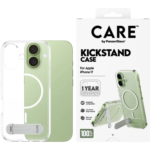 PanzerGlass® CARE Kickstand kryt s MagSafe Apple iPhone 17 stříbrný/bílý - Pouzdra - Obrázek BKDH000K01