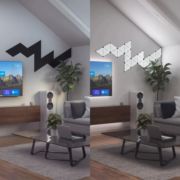 Nanoleaf Shapes Black Triangles chytré trojúhelníkové osvětlení, rozšiřující balíček, 3 kusy - Chytrá osvětlení - Obrázek BLN0000N01