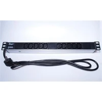 PremiumCord Panel napájecí do 19" racku 1U, 10xIEC (C13), 2m kabel - Zásuvky