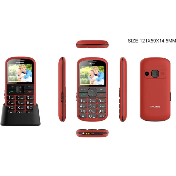 CPA Halo 21 Senior červený s nabíjecím stojánkem - Mobilní telefony - Obrázek BOD6000K01