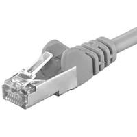 PremiumCord RJ45/RJ45 Cat6a S-FTP patch kabel 30m šedý - Kabely a redukce