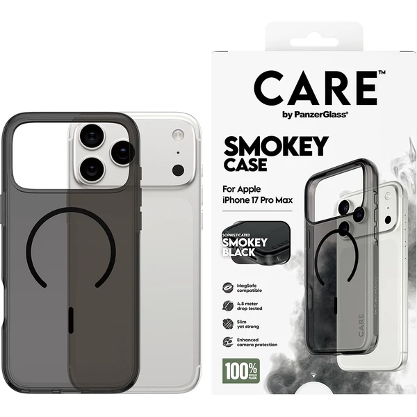 PanzerGlass® CARE Smokey kryt s MagSafe Apple iPhone 17 Pro Max kouřový/černý - Pouzdra - Obrázek BPDH000K01