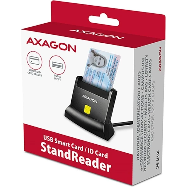 AXAGON CRE-SM4N USB-A StandReader čtečka kontaktních karet Smart card  1.3m - Čtečky paměťových karet - Obrázek BPS6000701