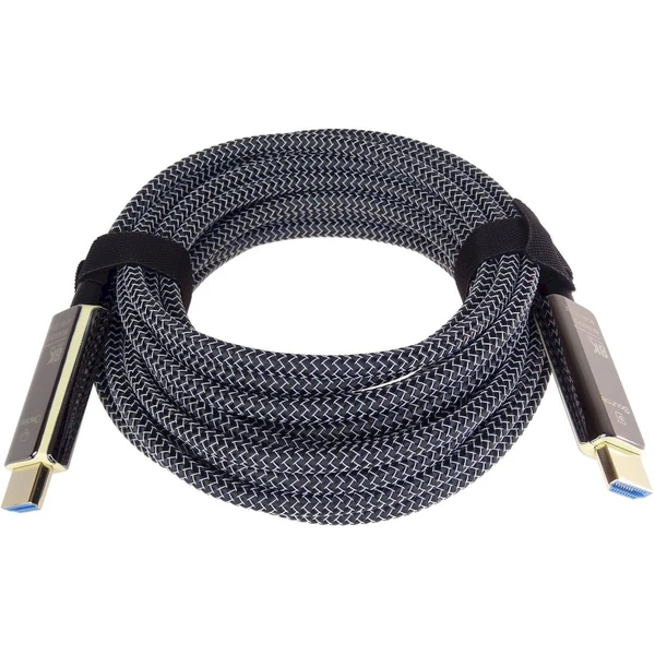 PremiumCord HDMI 2.1/HDMI 2.1 optický kabel s ethernetem 8K 50m černý/bílý - Kabely a redukce - Obrázek BQHF000K01