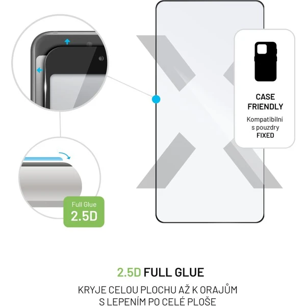 FIXED 2,5D Full-Cover ochranné tvrzené sklo Xiaomi Redmi Note 14s/13 Pro/Poco M6 Pro černé - Ochranné folie a skla - Obrázek BQM0000J01