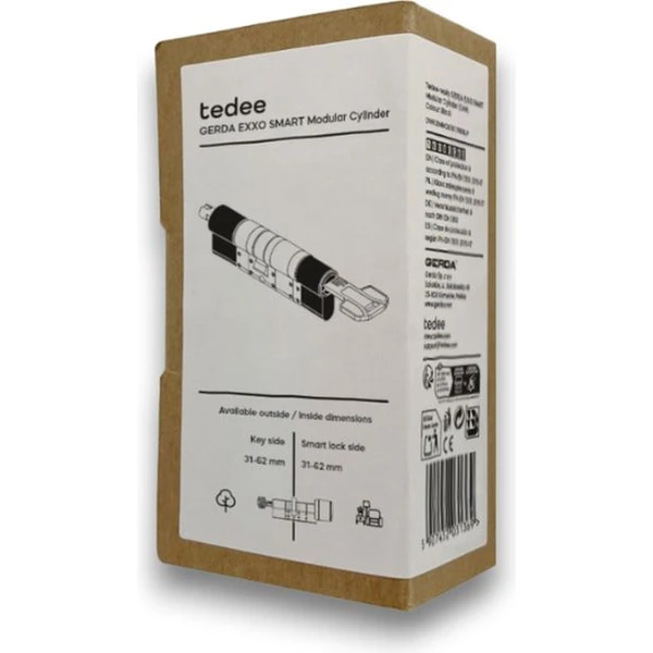 tedee evropská modulární vložka GERDA EXXO SMART 31-62 mm / 31-62 mm černá - Chytré zámky - Obrázek BT9P000K01