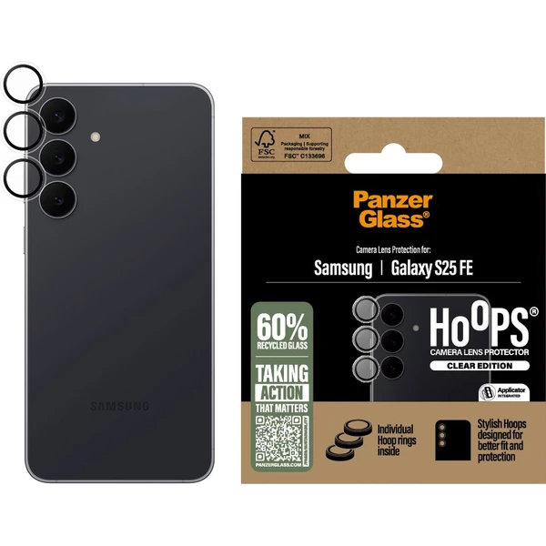 PanzerGlass® Hoops® ochranné kroužky Samsung Galaxy S25 FE čiré - Ochranné folie a skla - Obrázek BTQI000K01