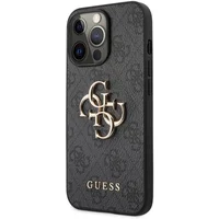 Guess PU 4G Metal Logo Case iPhone 13 Pro šedý - Pouzdra