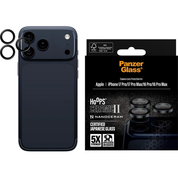 PanzerGlass® Hoops Ceramic II skla iPhone 17 Pro/16 Pro/15 Pro/17 Pro Max/16 Pro Max/15 Pro Max - Ochranné folie a skla - Obrázek BUEH000K01