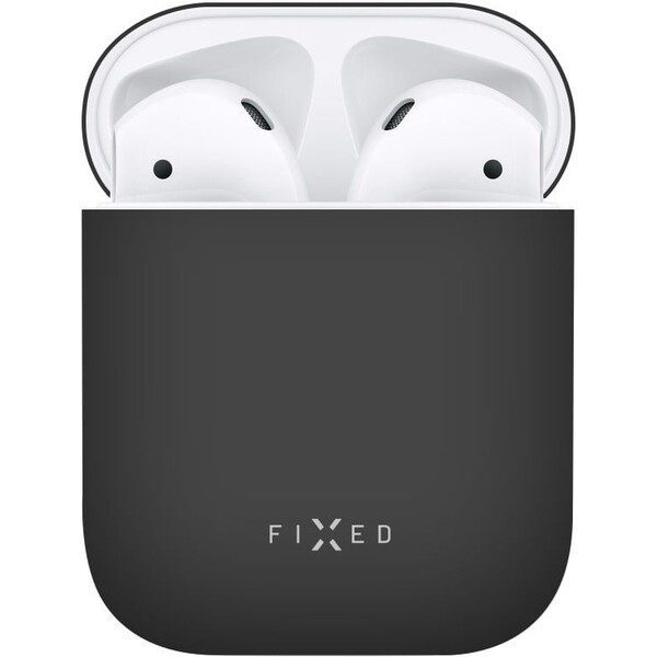 FIXED Silky ultratenké silikonové pouzdro Apple Airpods černé