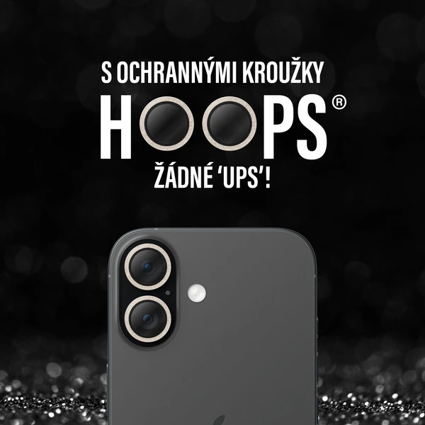 PanzerGlass® Hoops skla Apple iPhone 17/16/16 Plus třpytivě zlaté - Ochranné folie a skla - Obrázek BYEH000K01