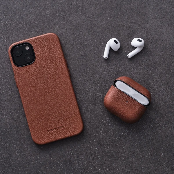 Woolnut kožené pouzdro pro AirPods 3. generace hnědé - Pouzdra - Obrázek BZJR100501