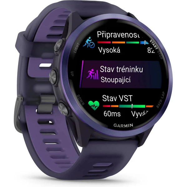 Garmin Forerunner 570 47 mm fialová hliníková luneta s fialovo-indigovým poloprůhledným řemínkem - Chytré hodinky - Obrázek C1LG000J01