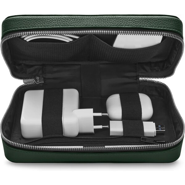 Woolnut kožený Tech Organizér tmavě zelený