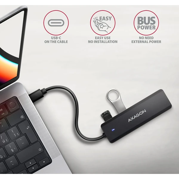 AXAGON HUE-C1C 4v1 USB-C hub - USB huby - Obrázek C1W3000L01
