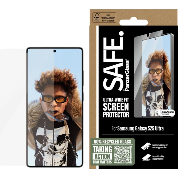 PanzerGlass® SAFE Ultra-Wide Fit sklo Samsung Galaxy S25 Ultra s instalačním rámečkem - Ochranné folie a skla - Obrázek C2FC000J01