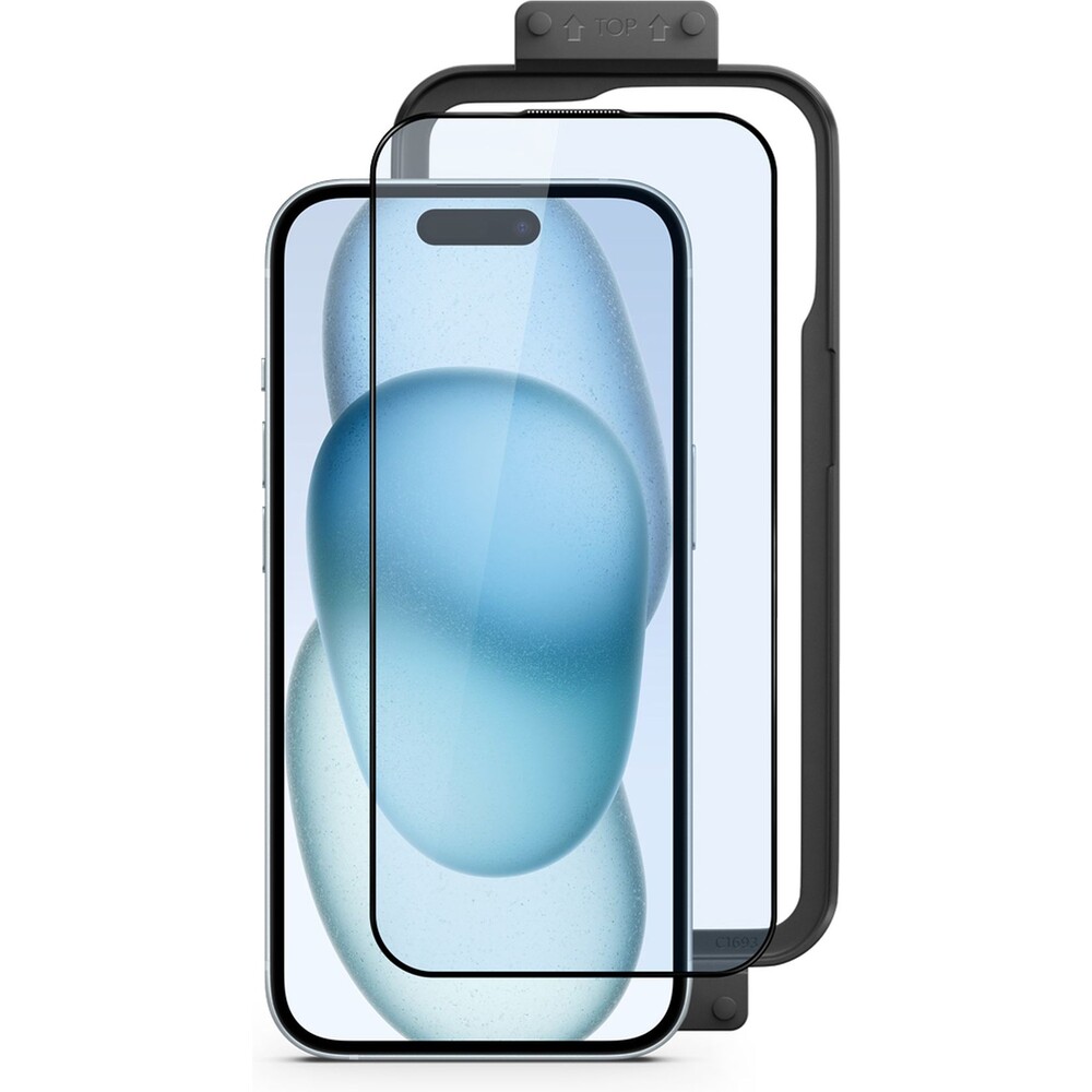 Epico Resolve EdgeToEdge ochranné sklo s instalačním rámečkem pro iPhone 15 Plus