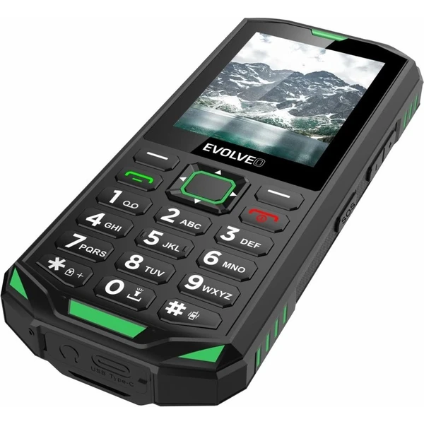 EVOLVEO StrongPhone X5 vodotěsný odolný Dual SIM telefon černo-zelený - Mobilní telefony - Obrázek C33F000P01