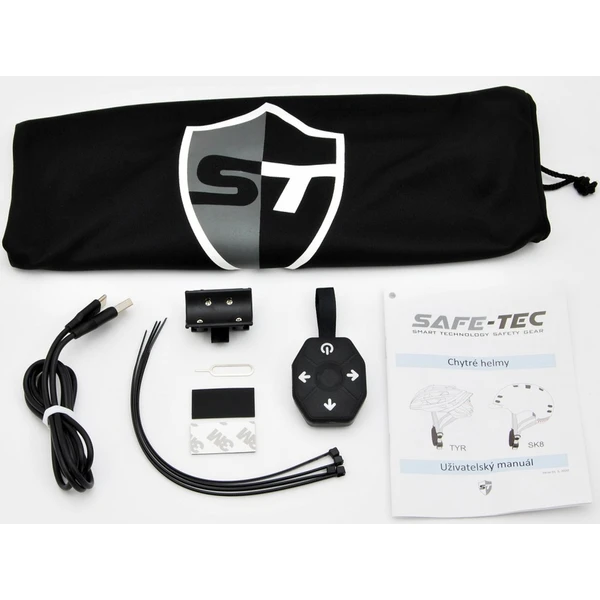 Safe-Tec SK8 chytrá helma na skate, kolobežku S (53cm- 55 cm) černá - Elektrické koloběžky - Obrázek C3FY000501
