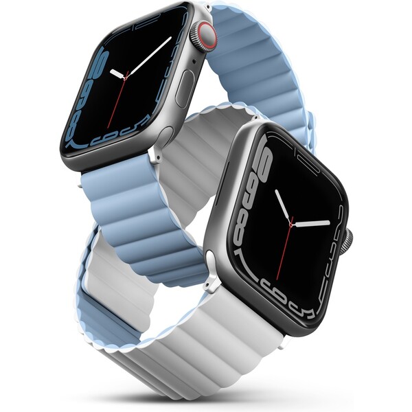 UNIQ Revix oboustranný řemínek pro Apple Watch 42/41/40/38mm Arctic (bílý/modrý)