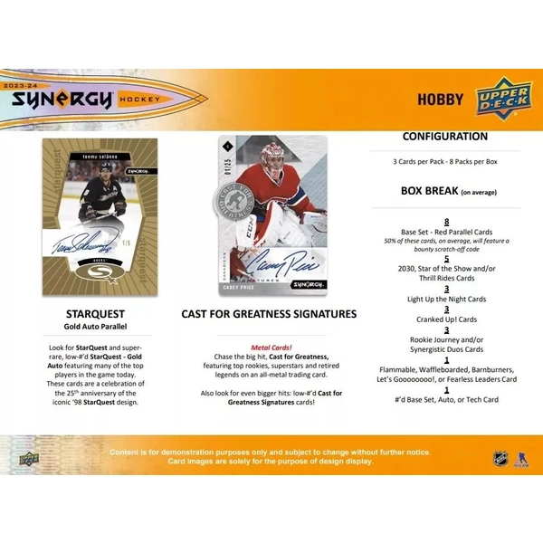 Hokejové karty 2023-24 Upper Deck Synergy Hockey Hobby Box - Hokejové karty - Obrázek C4I6000N01