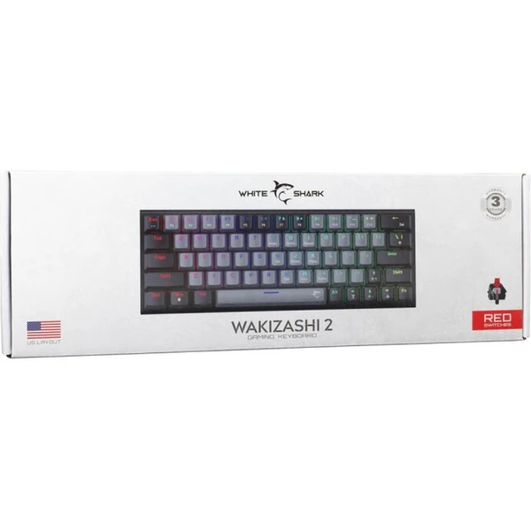 White Shark WAKIZASHI 2 Red (US) šedočerná - Klávesnice - Obrázek C4MD000J01