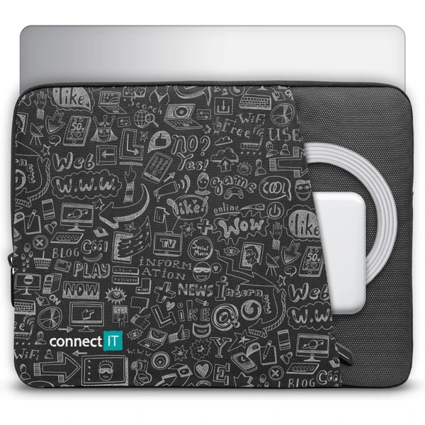 CONNECT IT Doodle pouzdro pro notebook 13.3" černé - Pouzdra - Obrázek C4N0000J01