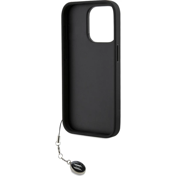Karl Lagerfeld PU Saffiano Rhinestone Charm zadní kryt iPhone 15 Pro černý - Pouzdra - Obrázek C4N5000J01