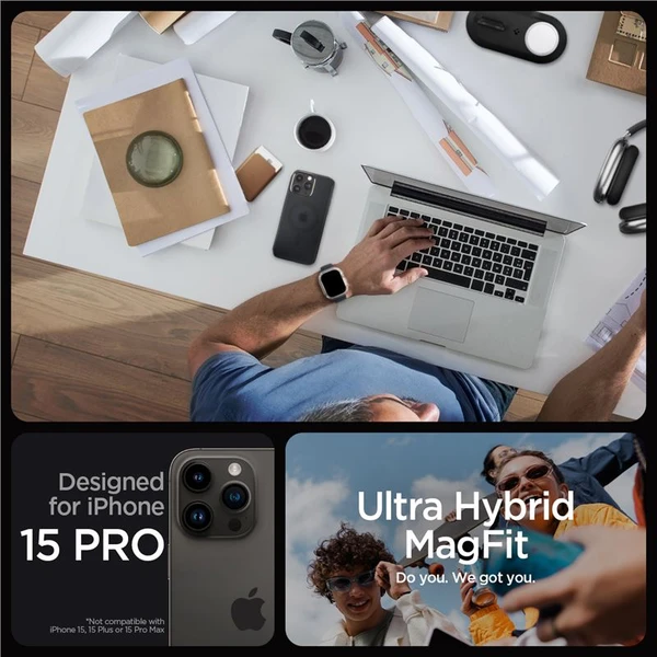 Spigen Ultra Hybrid MagFit kryt iPhone 15 Pro černý - Pouzdra - Obrázek C4V8000601