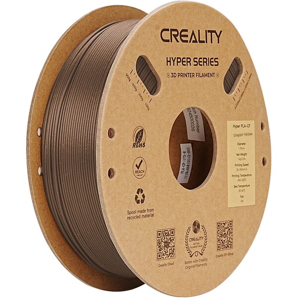 Creality Hyper PLA-CF filament 1,75 mm 1 kg šedožlutá Žlutá/světle šedá