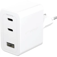 PanzerGlass® empower nabíječka Turbo GaN (70 W) 2x USB-C + 1x USB-A, bílá - Nabíječky