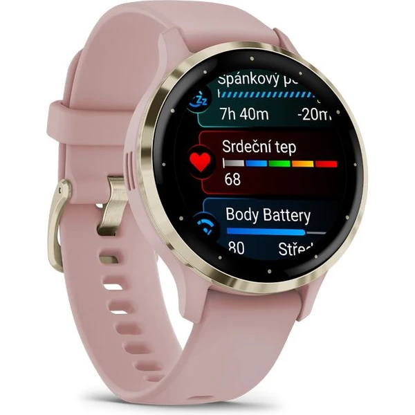 Garmin Venu 3S Cream Gold/Dust Rose Silicone Band - Chytré hodinky - Obrázek C6FA000601