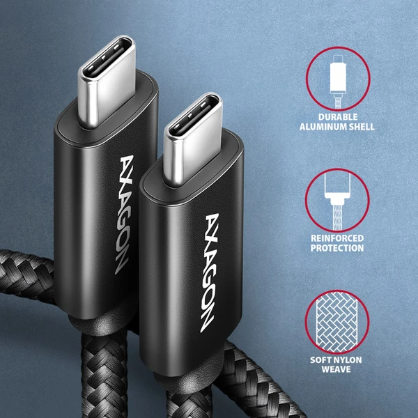 AXAGON BUCM2-CM30AB USB-C/USB-C napájecí kabel 240W 3m černý - Kabely a redukce - Obrázek C6O0000J01
