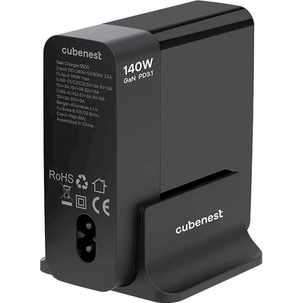 CubeNest S5D0 PD GaN nabíječka (140W) černý - Nabíječky - Obrázek C7C7000O01