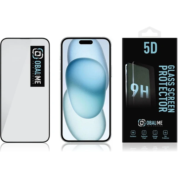 Obal:Me 5D Tvrzené sklo Apple iPhone 15 Plus/16 Plus černé - Ochranné folie a skla - Obrázek C7U0000K01