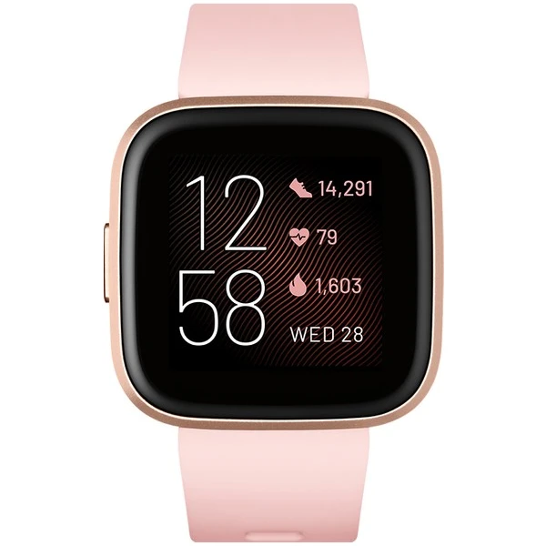 Fitbit Versa 2 světle růžový pásek růžově zlatý hliník - Chytré hodinky - Obrázek C80T000301